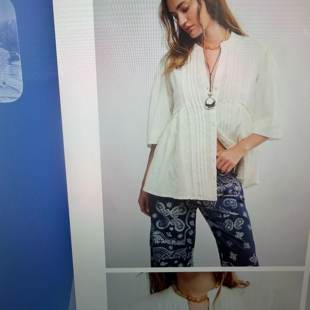 Free People Cream Blouse